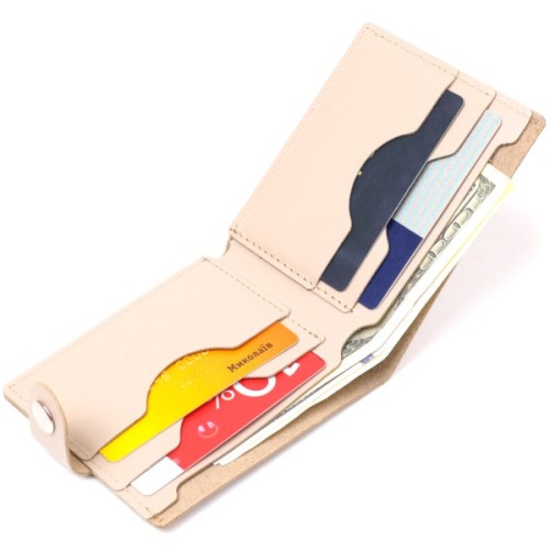 Портмоне Shvigel Шкіряне Бежеве (16468)