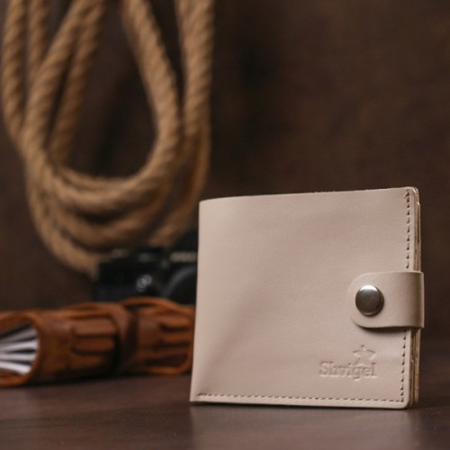 Портмоне Shvigel Шкіряне Бежеве (16468)