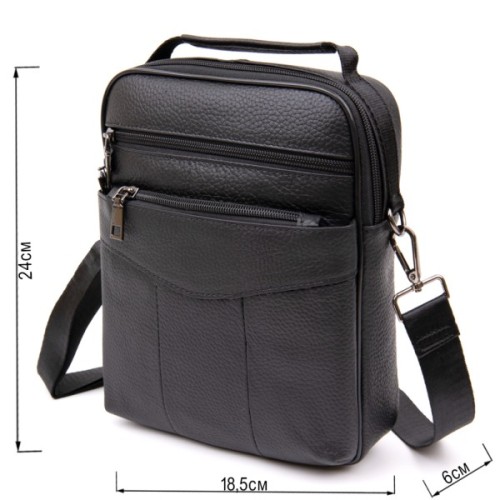 Сумка Vintage Месенджер Чорна (20393)