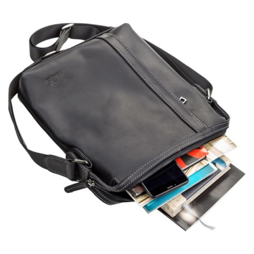 Сумка Shvigel Шкіряна Чорна (11098)