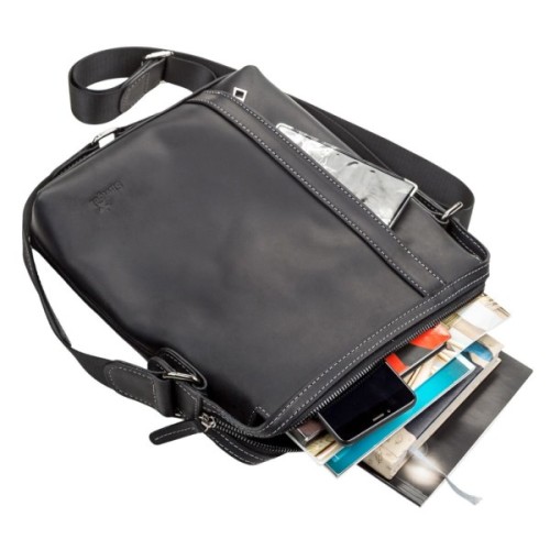 Сумка Shvigel Шкіряна Чорна (11098)