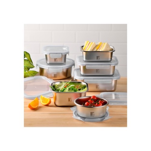 Харчовий контейнер Bergner Go Lovers з нержавіючої сталі круглий 1,5 л (BG-36316-GY)