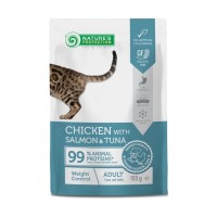 Вологий корм для кішок Nature's Protection Adult cats Weight Control Chicken with Salmon & Tuna 100 г (NPUPF63657)