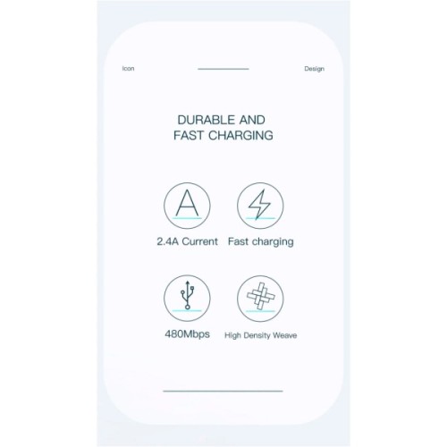 Дата кабель USB 2.0 AM to Lightning 1.0m 2.4A black Essager (EXCL-LS01)