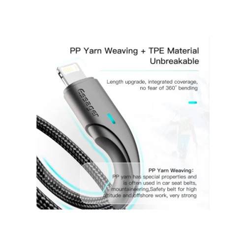 Дата кабель USB 2.0 AM to Lightning 1.0m 2.4A black Essager (EXCL-LS01)