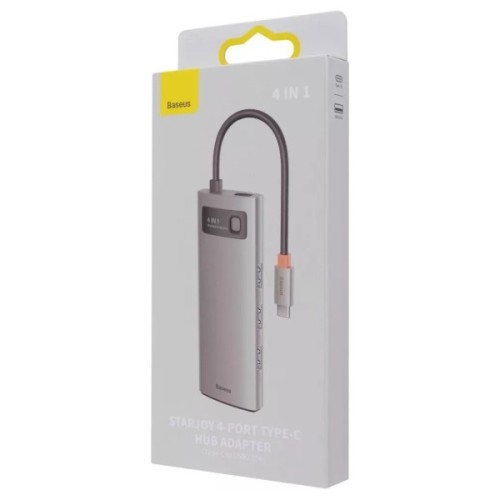 Концентратор Baseus USB-C 4-in-1 4xUSB 3.0 gray (WKWG070013)
