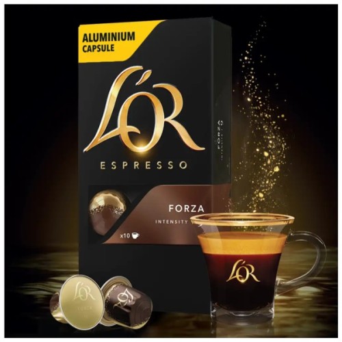 Кава L'OR Espresso Forza сумісні з Nespresso 100% Арабіка в капсулах 10 шт (8711000357934)