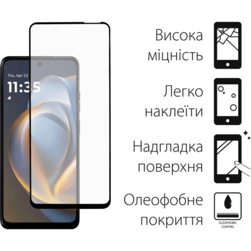 Скло захисне Dengos Full Glue Motorola G05 (black) (TGFG-396)