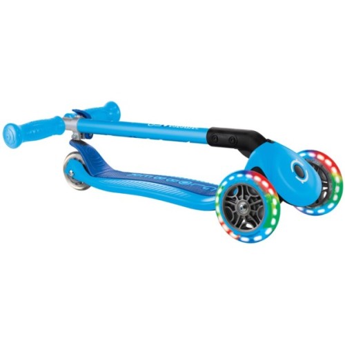 Самокат Globber серії Primo Foldable Lights блакитний Колеса з підсвічуванням (432-101-3)