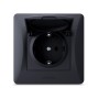 Розетка Videx BINERA 1ая із заземленням і кришкою черн (VF-BNSK1GС-BG)
