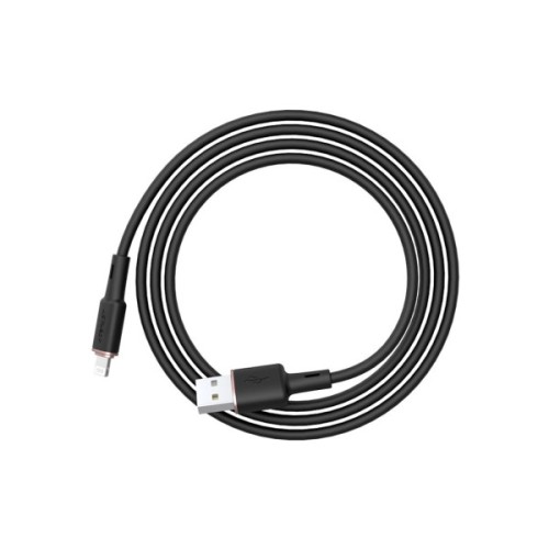 Дата кабель USB 2.0 AM to Lightning 1.2m 2.4A silicone C2-02 black Acefast (AFC2-02B)