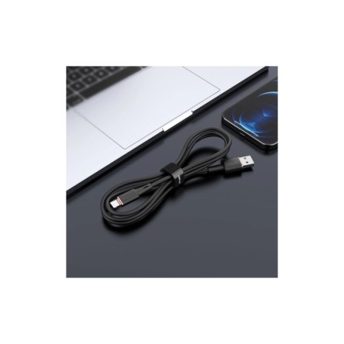 Дата кабель USB 2.0 AM to Lightning 1.2m 2.4A silicone C2-02 black Acefast (AFC2-02B)