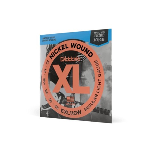 Струни для гітари D'Addario XL Nickel Wound 3rd Regular Light (10-46) (EXL110W)