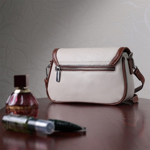 Сумка Vintage Жіноча з фактурним клапаном з натуральної шкіри Біла (22623)