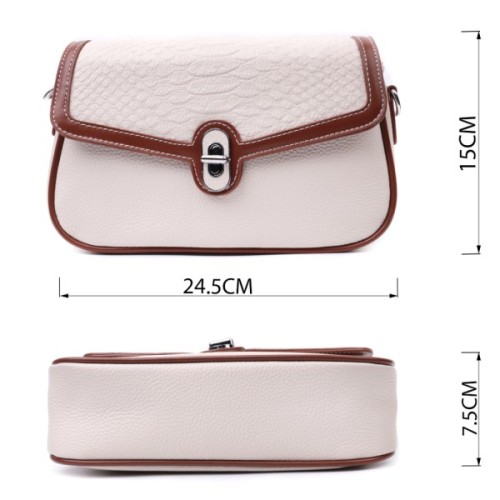 Сумка Vintage Жіноча з фактурним клапаном з натуральної шкіри Біла (22623)