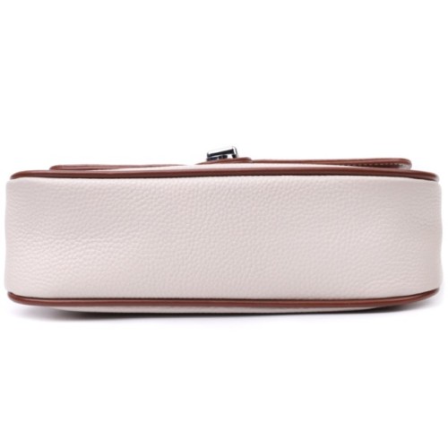 Сумка Vintage Жіноча з фактурним клапаном з натуральної шкіри Біла (22623)