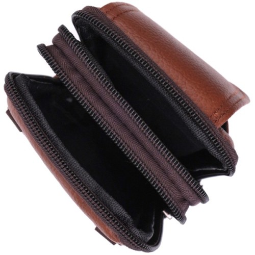 Сумка Vintage На пояс шкіряна Світло-коричнева (22565)