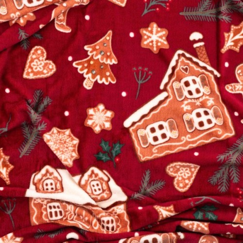 Плед Ardesto Christmas Flannel 160х200см, 100% поліестер, імбирні будиночки (ART0121PB)