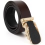 Ремінь Vintage З золотистою пряжкою автомат Коричневий (20323)