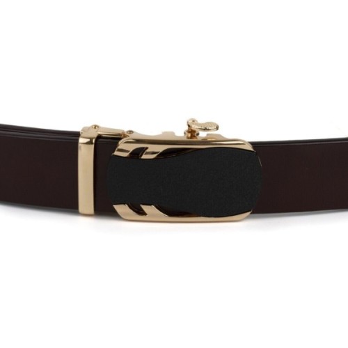 Ремінь Vintage З золотистою пряжкою автомат Коричневий (20323)