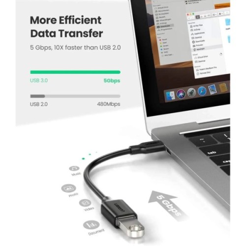 Перехідник OTG USB 3.0 AF to USB-C US154 black Ugreen (30701)
