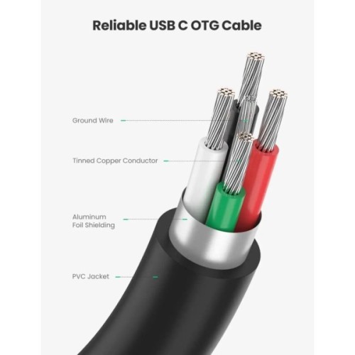 Перехідник OTG USB 3.0 AF to USB-C US154 black Ugreen (30701)