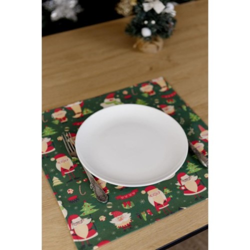 Серветка на стіл Прованс Санта на зеленому 40х40 см (035754)