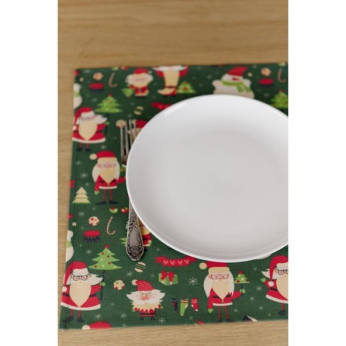 Серветка на стіл Прованс Санта на зеленому 40х40 см (035754)