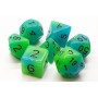 Набір кубиків для настільних ігор Games 7 Days Double Color Glow in the dark 7 Dice Set - Green-Blue (g7dglowdc02)