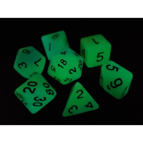 Набір кубиків для настільних ігор Games 7 Days Double Color Glow in the dark 7 Dice Set - Green-Blue (g7dglowdc02)