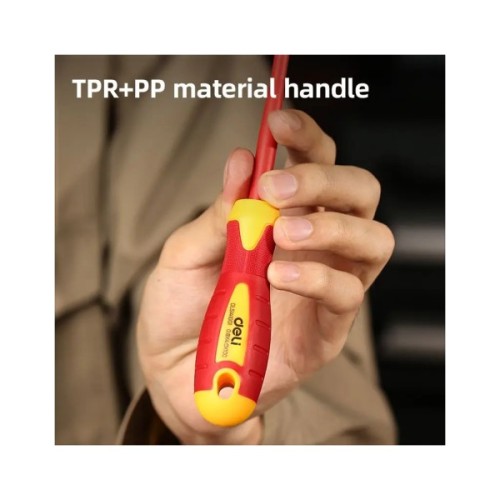 Викрутка Deli ізольована шлiцьова 4,0 x 100 мм (EDL5141001)