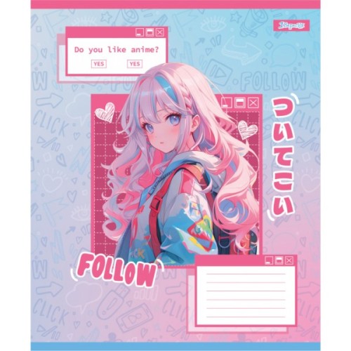Зошит 1 вересня Follow Anime А5 12 аркушів лінія (768120)