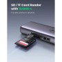 Концентратор Ugreen USB-C 7-in-1 2xUSB 3.0 + HDMI 4K60Hz + RJ45 + SD/TF + PD 100W gray (90568)