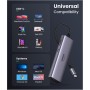 Концентратор Ugreen USB-C 7-in-1 2xUSB 3.0 + HDMI 4K60Hz + RJ45 + SD/TF + PD 100W gray (90568)