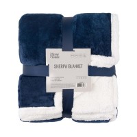 Плед Ardesto Sherpa 100% поліестер, синій темний 160х200 см (ART0204SH)