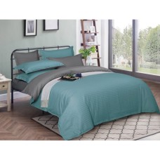 Постільна білизна MirSon SatinStripe 30-0015+ 30-0011Skylly 160х220 Полуторний Євро (2200005261071)