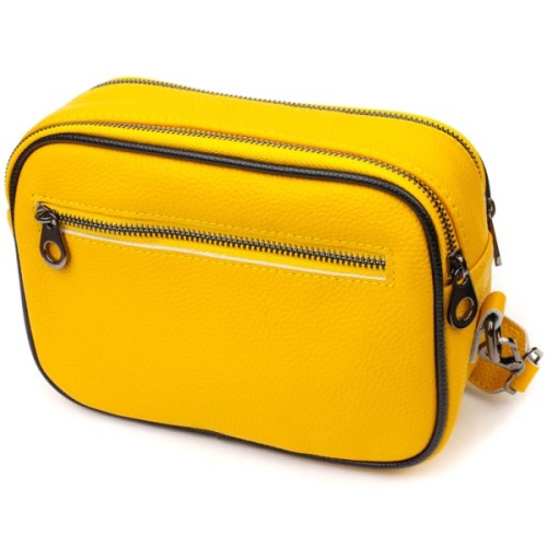 Сумка Vintage Жіноча крос-боді з натуральної шкіри Жовта (22114)