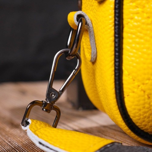 Сумка Vintage Жіноча крос-боді з натуральної шкіри Жовта (22114)