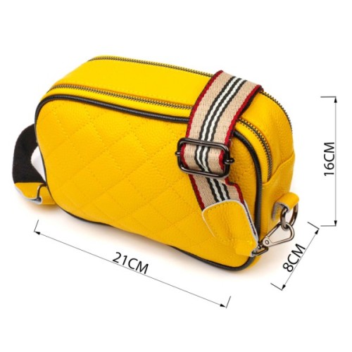 Сумка Vintage Жіноча крос-боді з натуральної шкіри Жовта (22114)