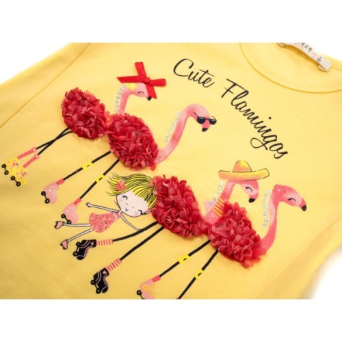 Футболка дитяча Breeze з фламінго і капрі (13490-104G-yellow)