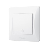 Перемикач Videx BINERA 1кл прохідний білий (VF-BNSW1P-W)