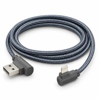 Дата кабель USB 2.0 AM to Lightning 1.0m 2.4A textile 90° corner gray XoKo (XK-CTL-005-GR)