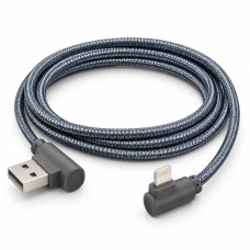 Дата кабель USB 2.0 AM to Lightning 1.0m 2.4A textile 90° corner gray XoKo (XK-CTL-005-GR)