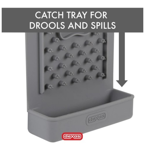 Посуд для собак Dexas Килимок для злизування ласощів вертикальний (світло сірий) (0084297310011)