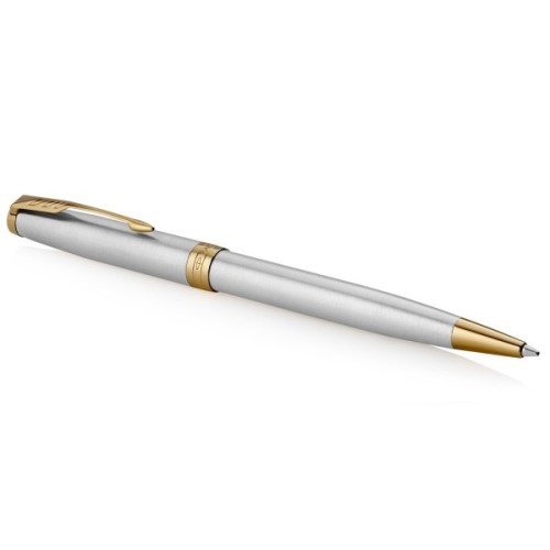 Ручка кулькова Parker SONNET 17 Stainless Steel GT BP + блокнот Parker + подар.упак. GIFT24 (84 132b24)