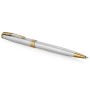 Ручка кулькова Parker SONNET 17 Stainless Steel GT BP + блокнот Parker + подар.упак. GIFT24 (84 132b24)