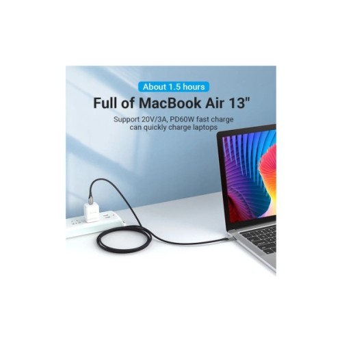 Дата кабель USB-C to USB-C 2.0m aluminum gray Vention (TADHH)