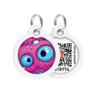 Адресник для тварин WAUDOG Smart ID з QR паспортом "Око монстра", коло 30 мм (230-4049)