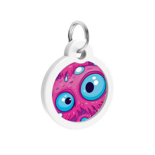 Адресник для тварин WAUDOG Smart ID з QR паспортом "Око монстра", коло 30 мм (230-4049)