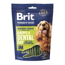 Ласощі для собак Brit Premium Dental Snacks M для середніх порід з колагеном і спіруліною 180 г (8595602573950)